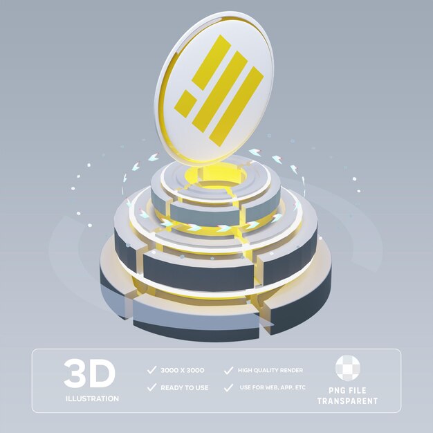 PSD psd metaverse binance usd mbusd 3d illustration