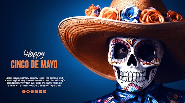 psd mexican holiday cinco de mayo celebration lettering background and template design