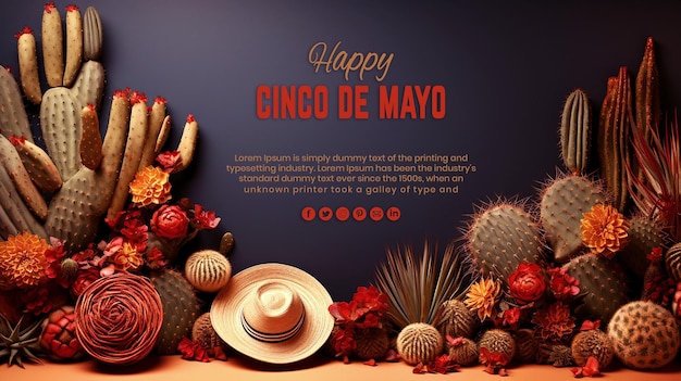 psd mexican holiday cinco de mayo celebration lettering background and template design