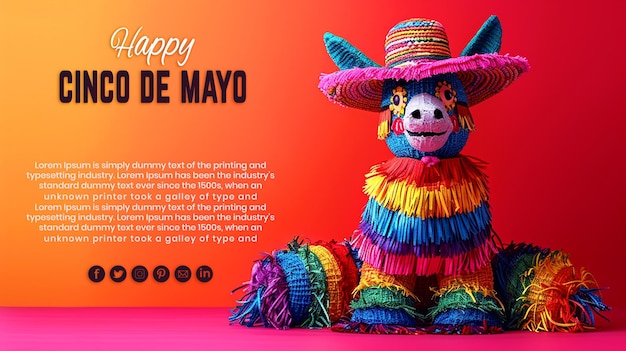 psd mexican holiday cinco de mayo celebration lettering background and template design