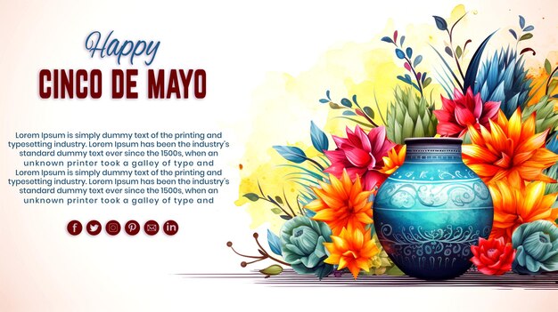 PSD psd mexican holiday cinco de mayo celebration lettering background and template design