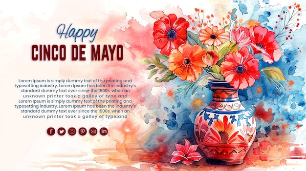 psd mexican holiday cinco de mayo celebration lettering background and template design