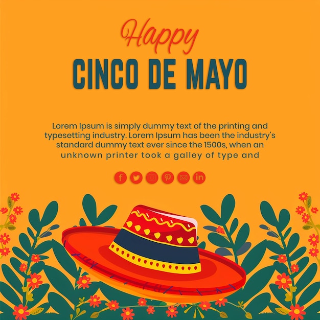 psd mexican holiday cinco de mayo celebration lettering background and template design