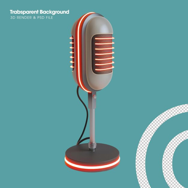 PSD A microphone element isolated 3d object