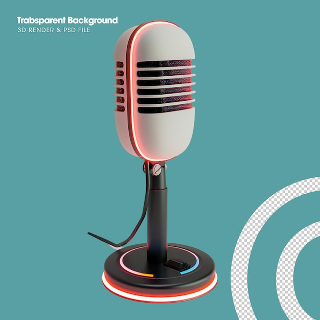 PSD A microphone element isolated 3d object