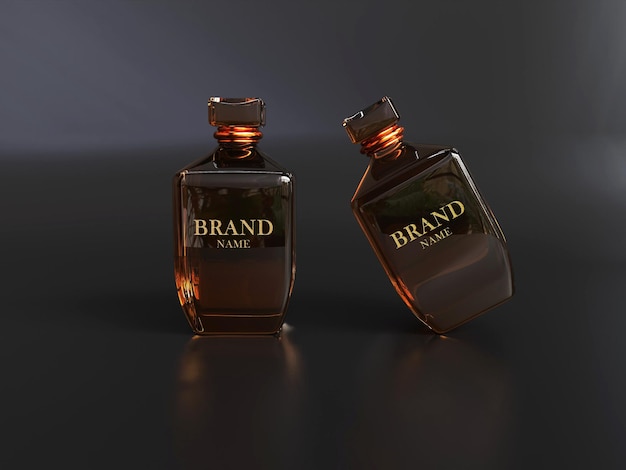 PSD mockup realistic luxury bottle perfume