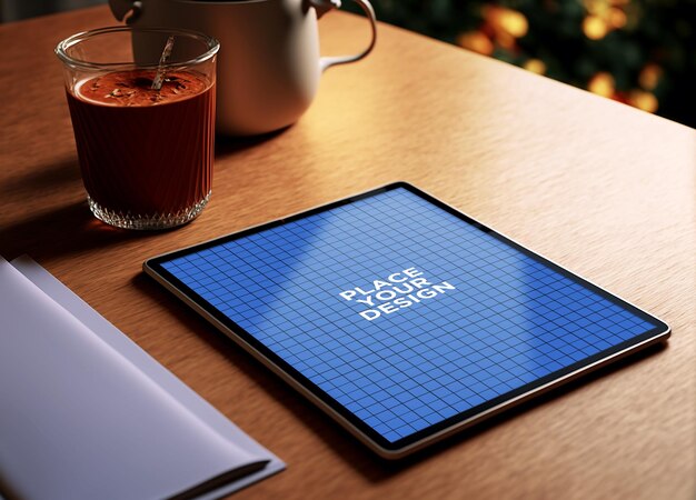 PSD mockup of a realistic tablet 