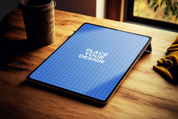 PSD mockup of a realistic tablet 