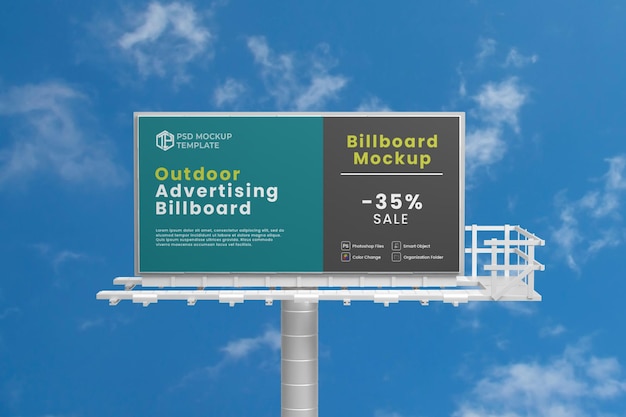 PSD mockup of rectangular billboard