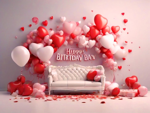 PSD modern and clean happy birthday background