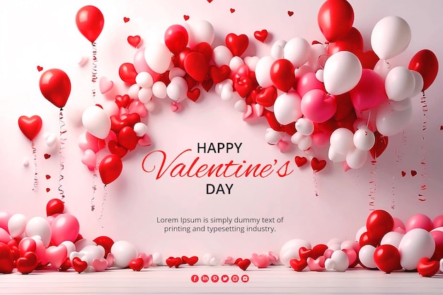 PSD modern and clean happy valentines day background