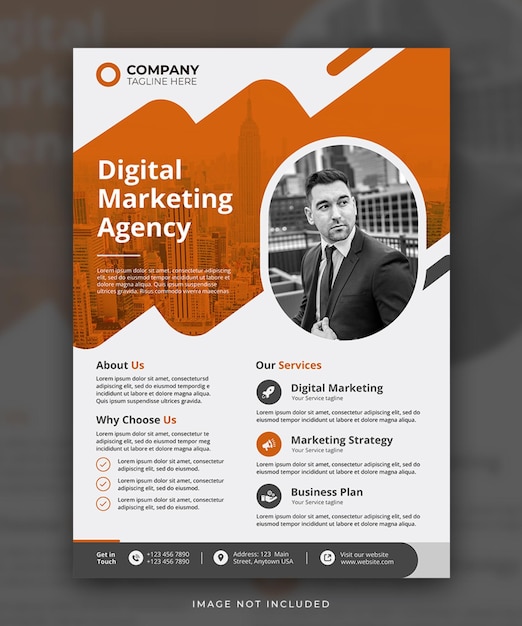 PSD psd modern and creative corporate business digital marketing agency flyer design template