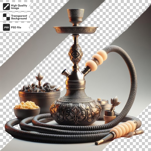 PSD modern design of the hookah on transparent background