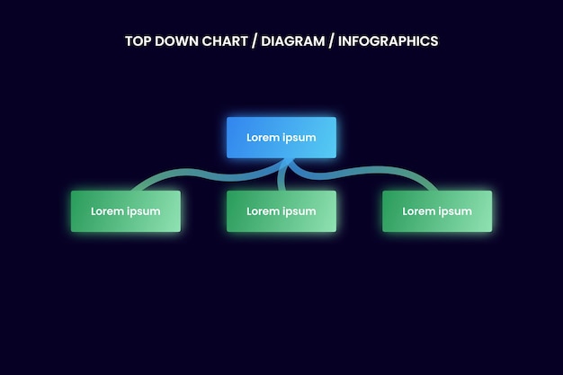 PSD psd modern gradient top down chart diagram infographic