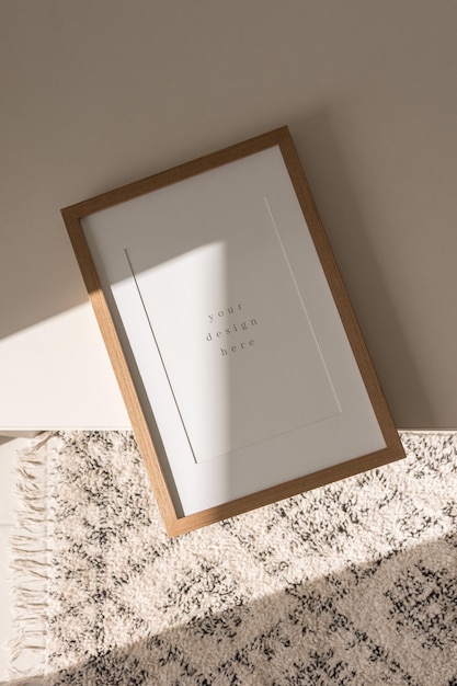 PSD modern hanging frame mockup Living room poster photo frame mockup