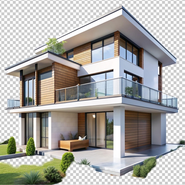 PSD of a modern house on transparent background