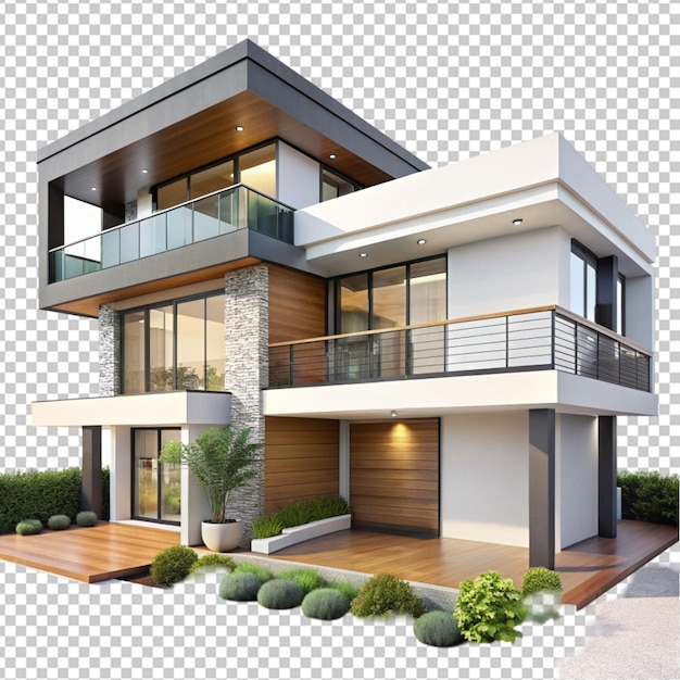 PSD of a modern house on transparent background