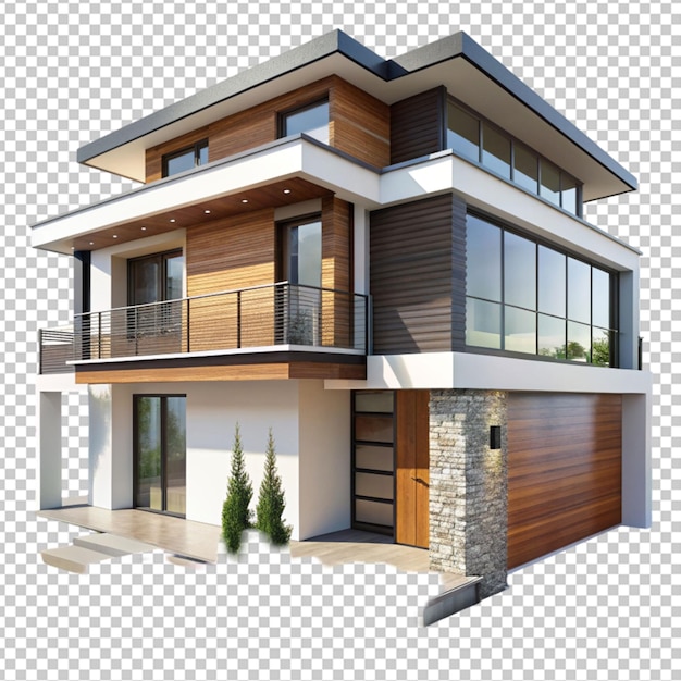 PSD of a modern house on transparent background