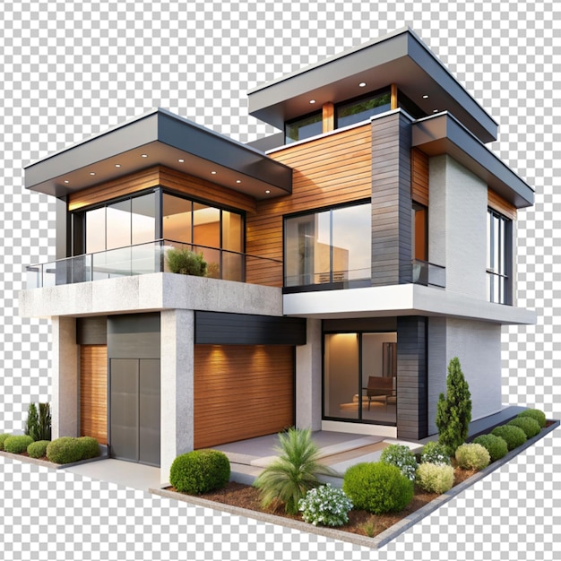 PSD of a modern house on transparent background