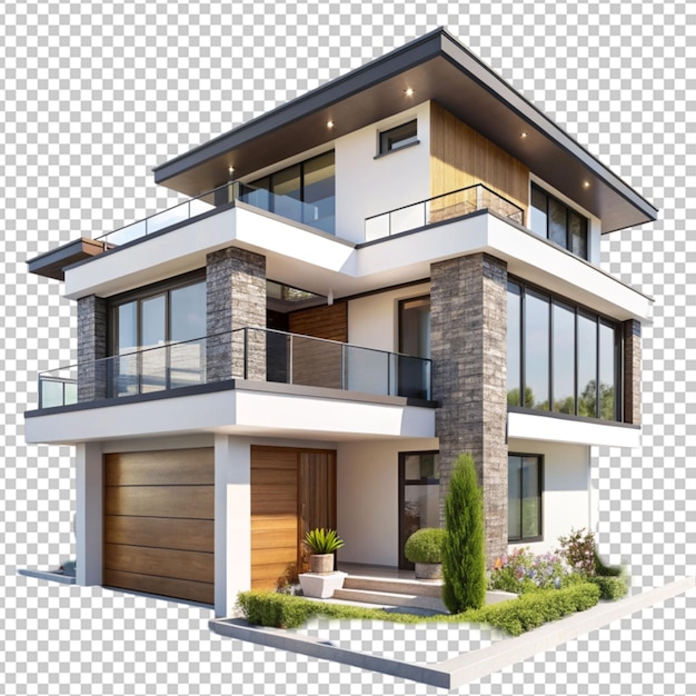 PSD of a modern house on transparent background