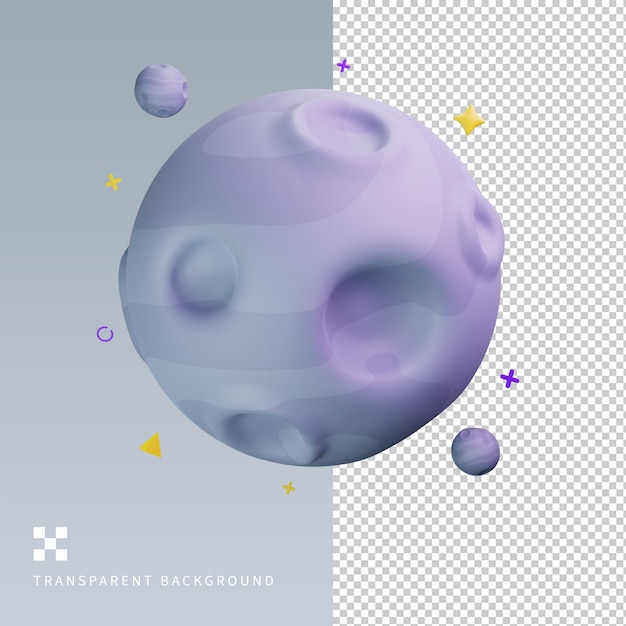 PSD Moon 3D Illustration