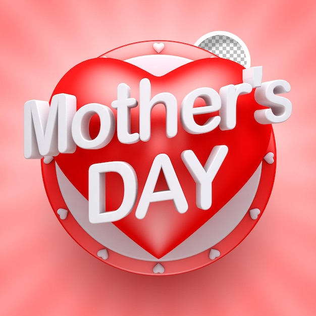 PSD psd mothers day poster template 3d rendering