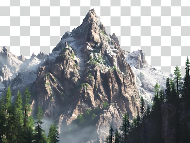 Psd mountain peak on transparent background