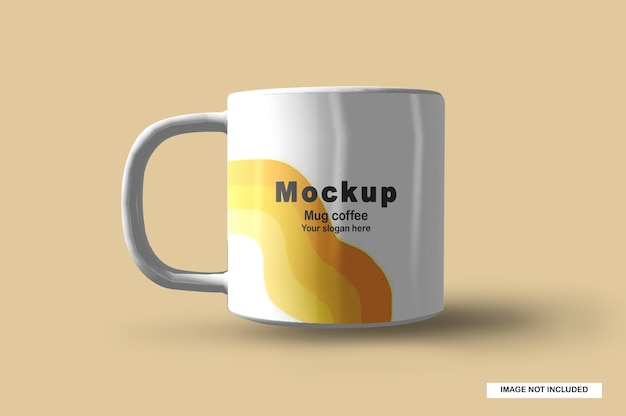 PSD mug on yellow background mock up