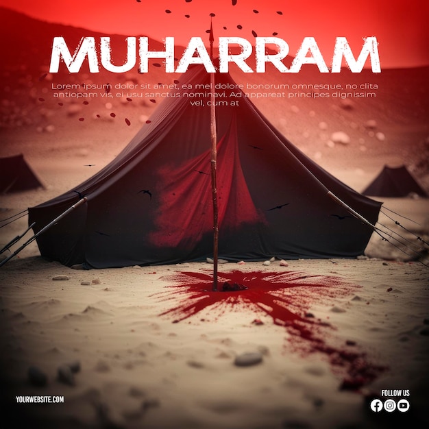 PSD muharram ashura039s social media posts red camping in desert