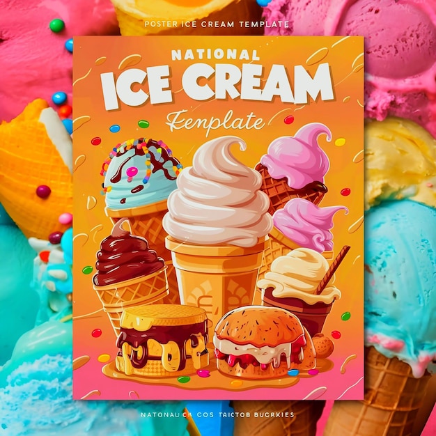 PSD psd national ice cream day poster for social media