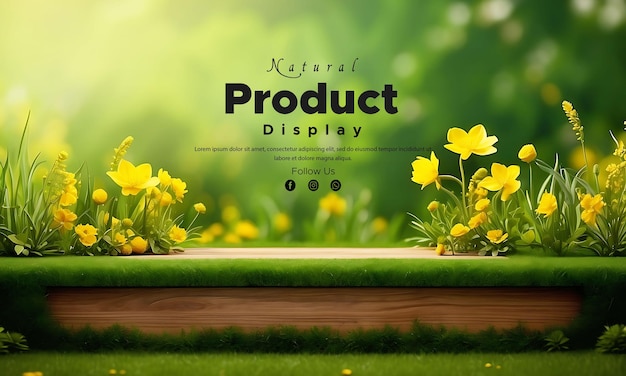 PSD Natural product display podium background Mockup