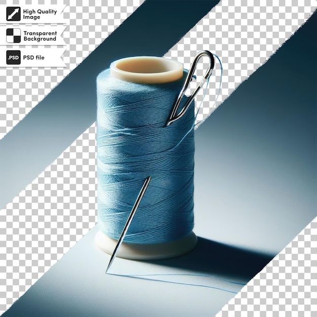 PSD needle and colorful thread on transparent background