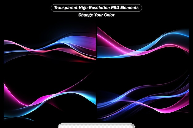 PSD neon purple curve frame template