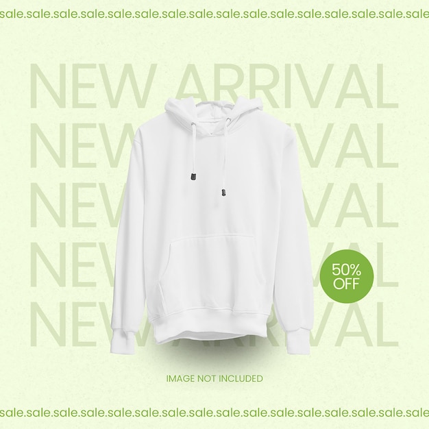 PSD New arrival hoodie with mint green background instagram post template