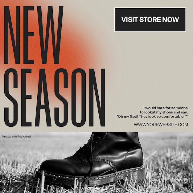 PSD psd new season shoes sale design for social media and instagram post template