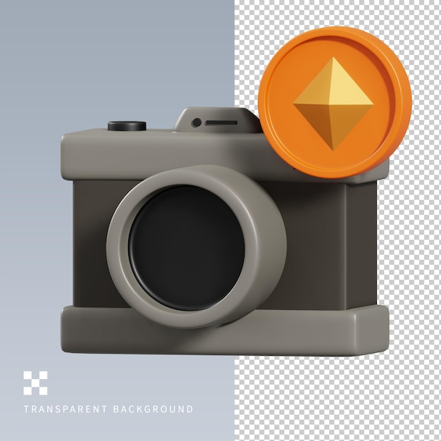 PSD NFT camera 3D illustration