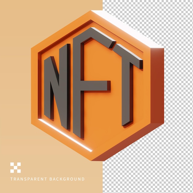 PSD psd nft logo 3d illustration