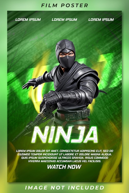 PSD ninja film poster template