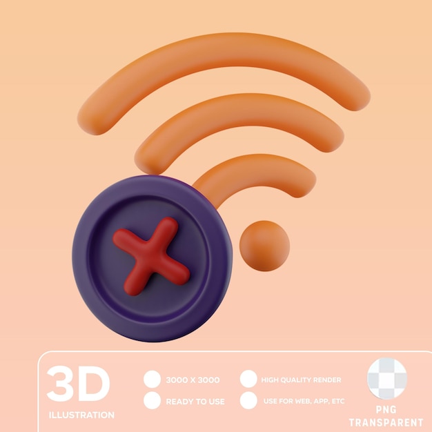 PSD No Connection 3D Illustration