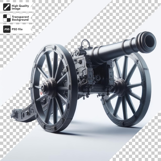 PSD psd old cannon on transparent background with editable mask layer