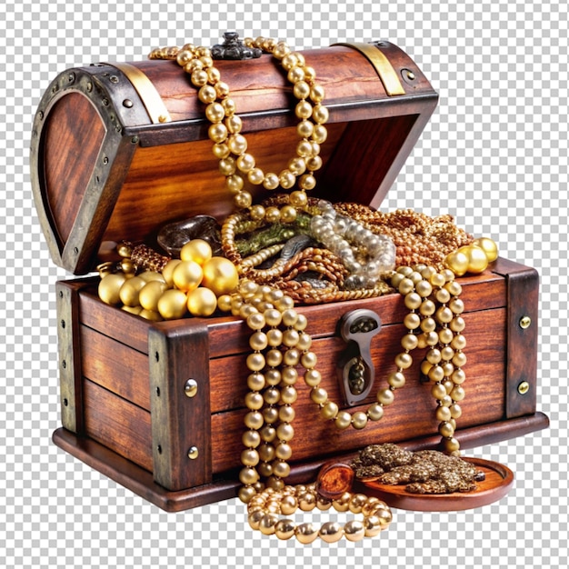 PSD of a old chest of treasures on transparent background