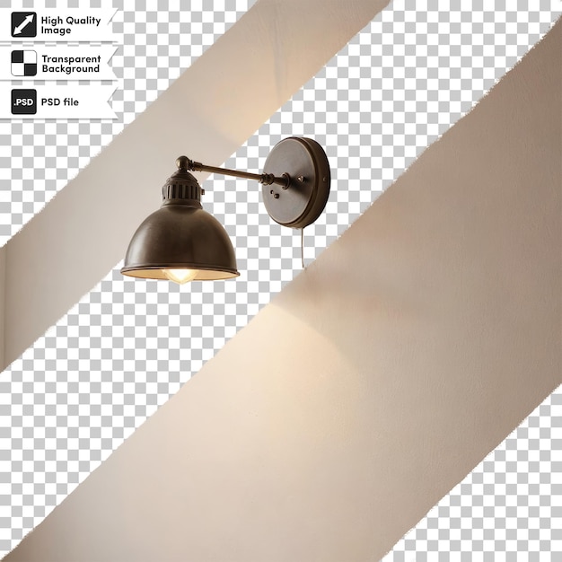 PSD psd old lamp on the wall on transparent background with editable mask layer