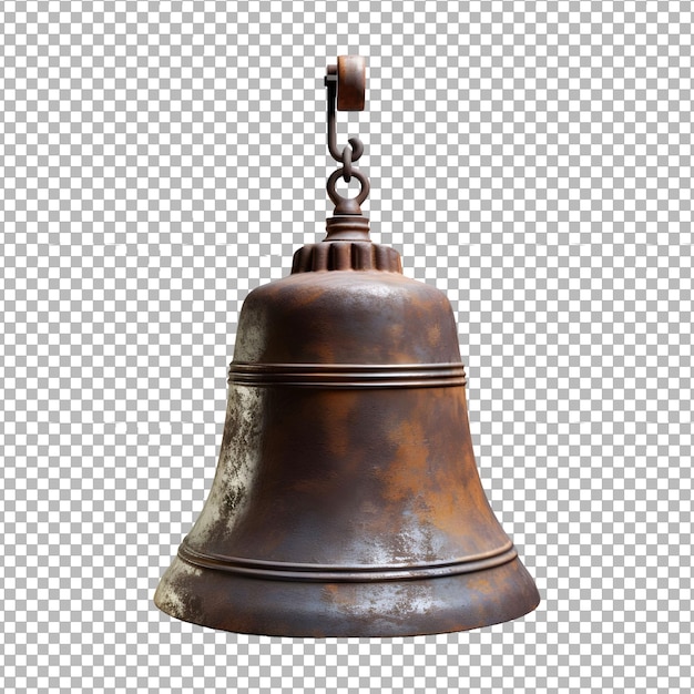 PSD Old rusty church bell PNG Object isolated on transparent background