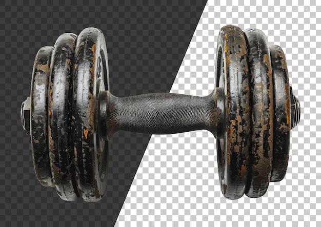 PSD psd old rusty dumbbell cut out stock png