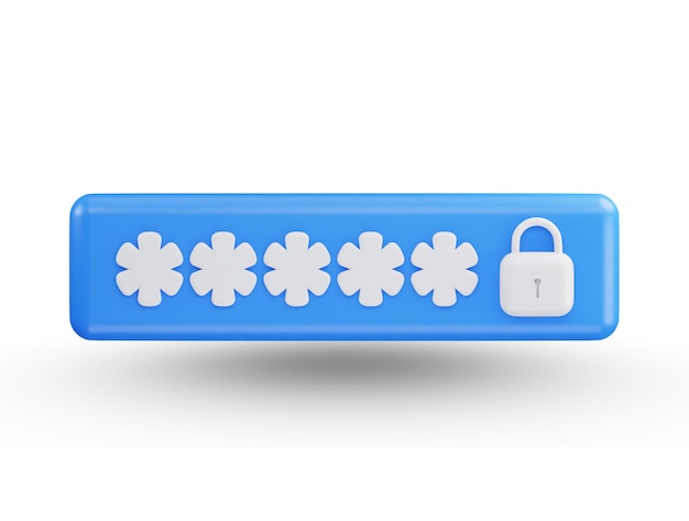 PSD Padlock with password icon 3d rendering vector illustration