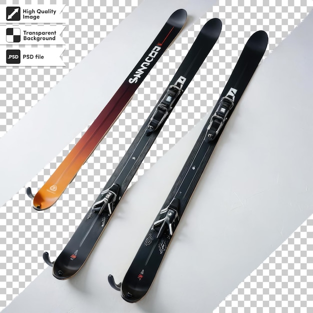 PSD psd pair of alpine skis on transparent background with editable mask layer