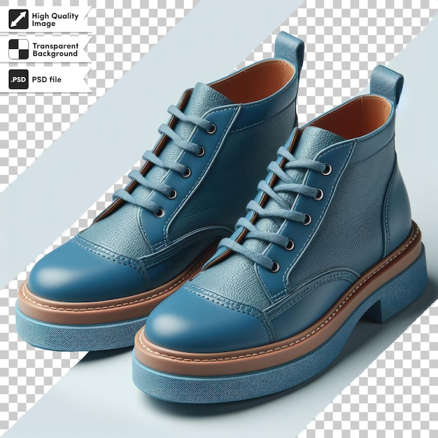 PSD pair of blue shoes on transparent background