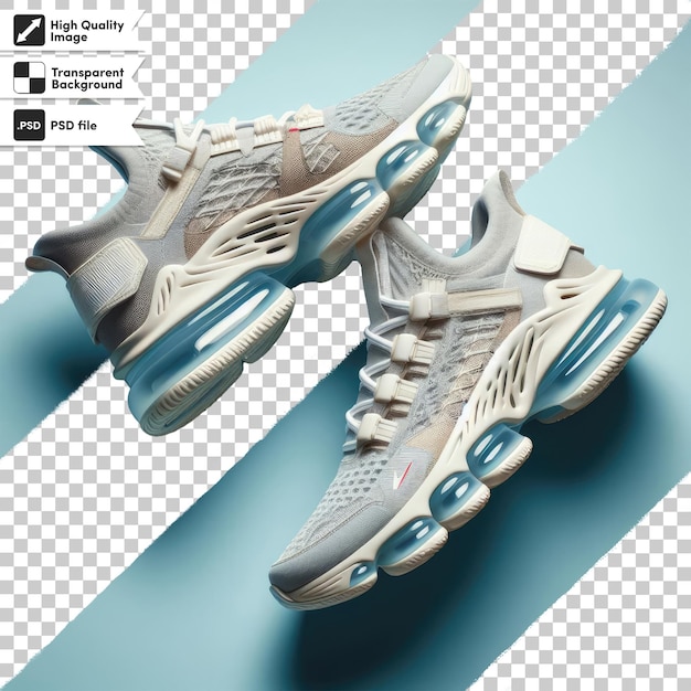 PSD pair of sport shoes on transparent background