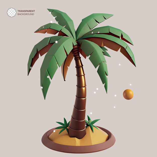 PSD psd palm tree 3d icon illustration