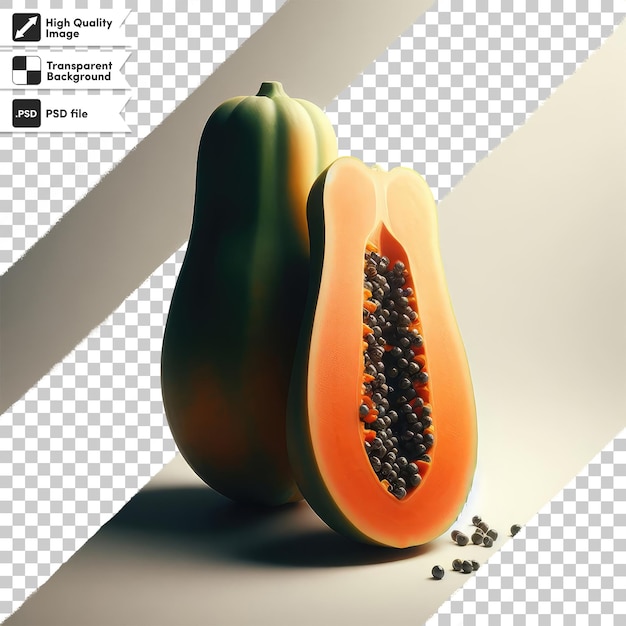 PSD papaya fruit on transparent background